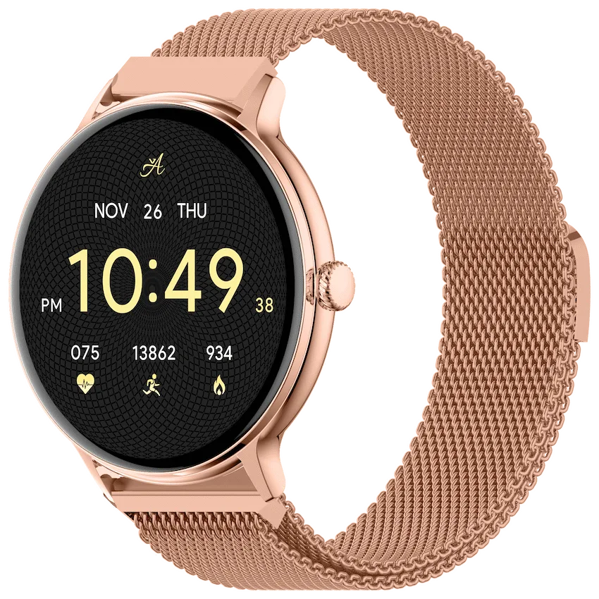 Volkano Ayla Collection Smartwatch with Extra Silicone Strap - Gold
