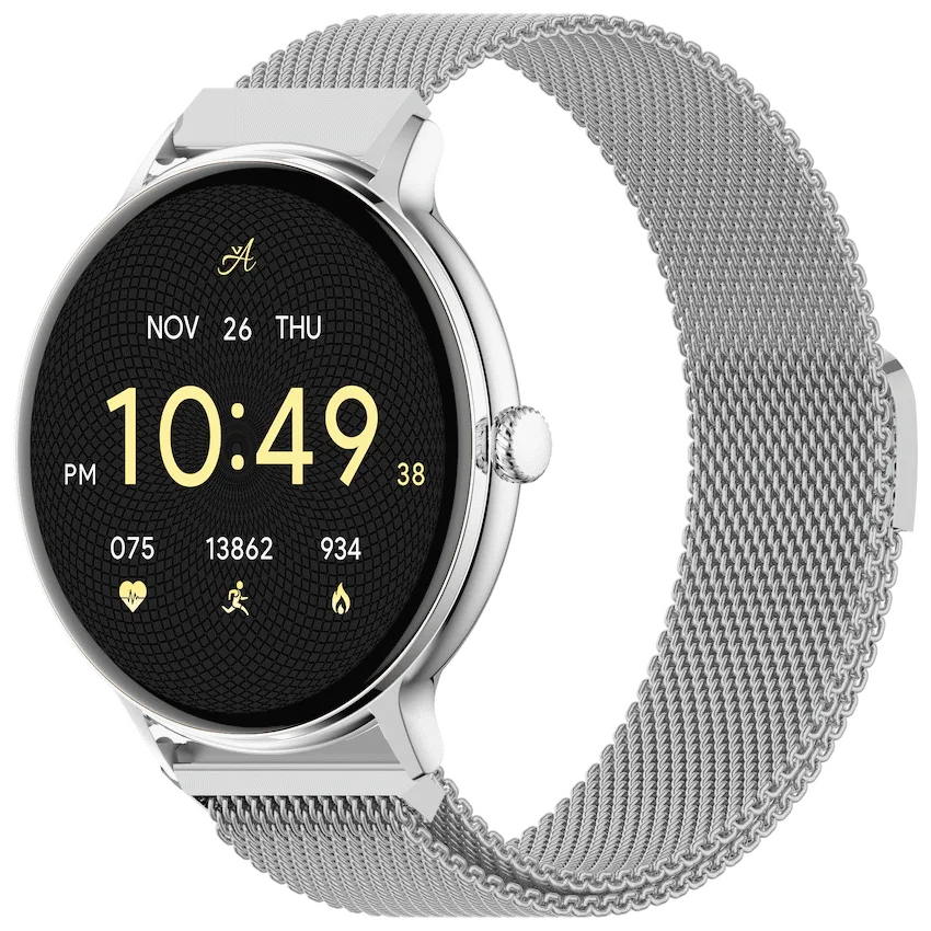 Volkano Ayla Collection Smartwatch with Extra Silicone Strap - Silver